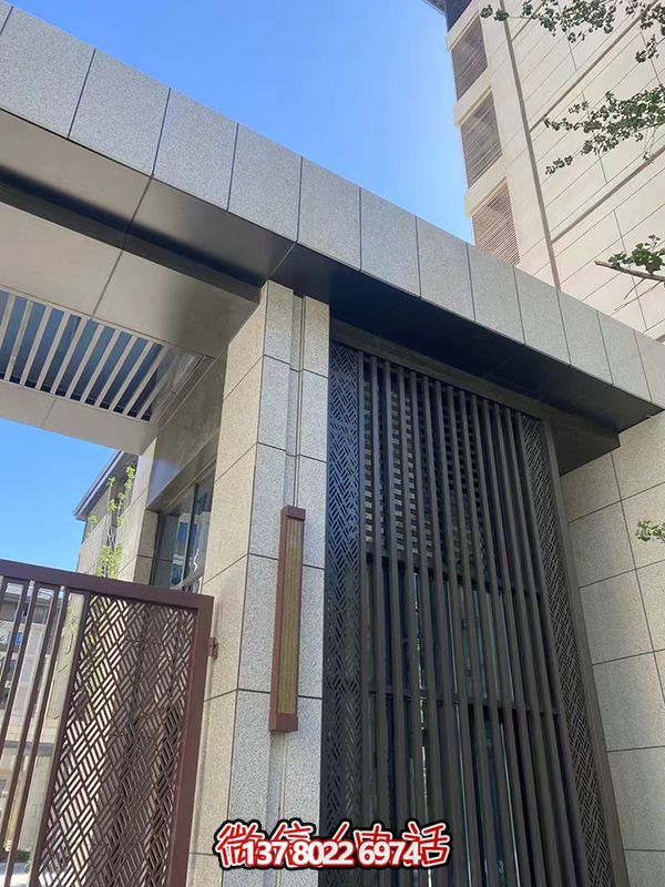 詠華園小區(qū)大門石材干掛 詠華園小區(qū)大門石材干掛